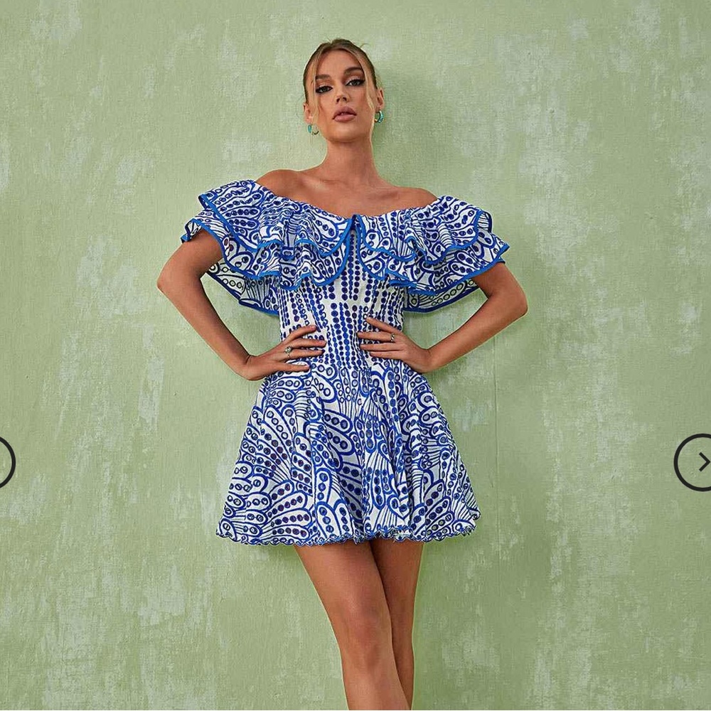 Princess Ruffle Cutout Mini Dress